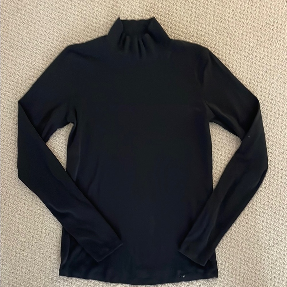 Black Long Sleeve mock neck Women's Top